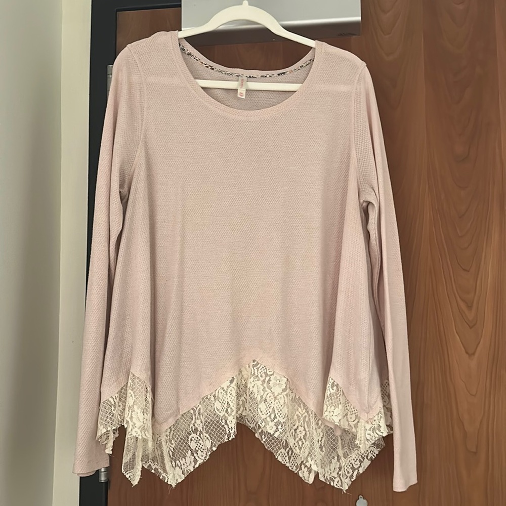 Light pink lace long sleeve